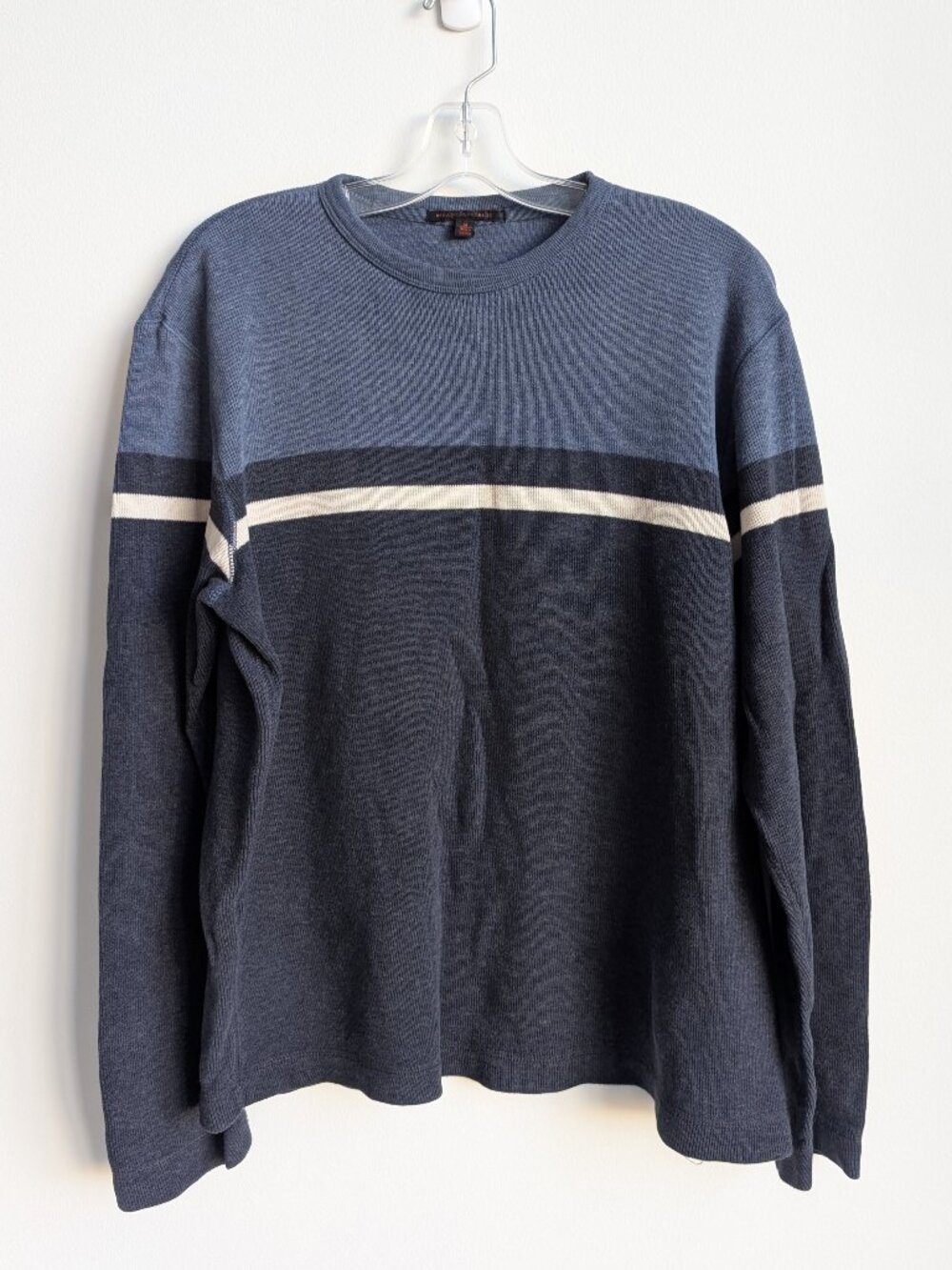 BANANA REPUBLIC Colourblock Chest Stripe Crewneck Sweater | Medium